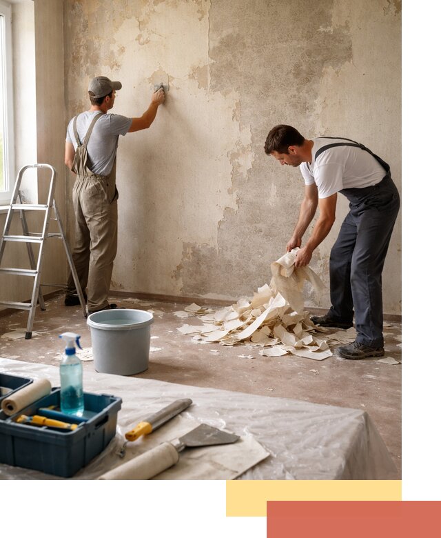 Снятие старых обоев в Долгопрудном быстро и качественно