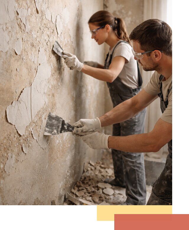 Снятие старой шпаклевки и подготовка поверхностей в Долгопрудном