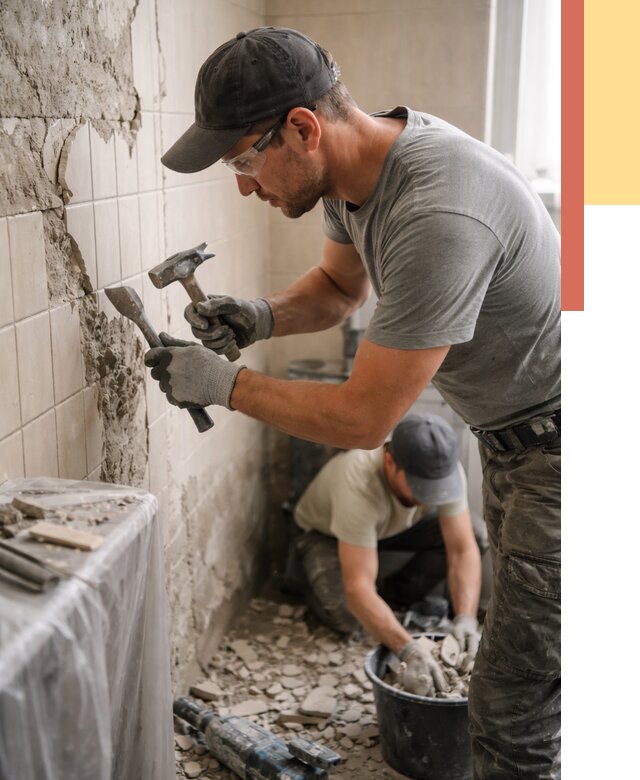 Демонтаж плитки со стен в Долгопрудном от 862 руб. — быстро и недорого | ОТДЕЛОЧНИК-Длг