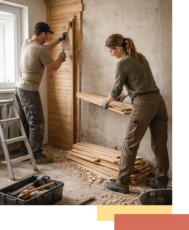 Демонтаж вагонки со стен в Долгопрудном — профессиональный демонтаж