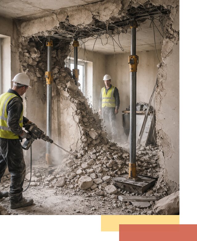 Снос несущих стен в Долгопрудном с гарантией безопасности и качества