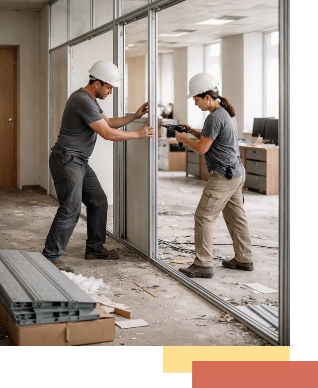 Демонтаж алюминиевых перегородок в Долгопрудном быстро и аккуратно