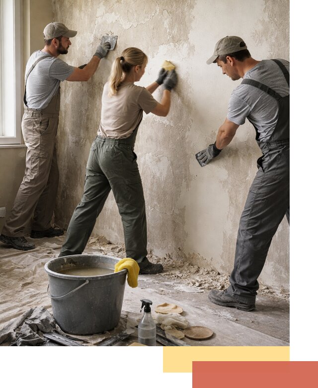 Очистка стен от клея и грунтовки в Долгопрудном качественно и быстро