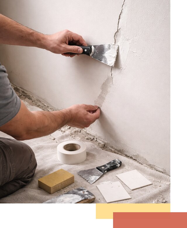 Заделка трещин и сколов в стенах и потолках в Долгопрудном