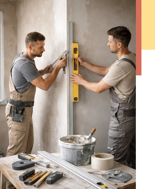 Выведение углов стен в Долгопрудном от 1877 руб. быстро и недорого | ОТДЕЛОЧНИК-Длг