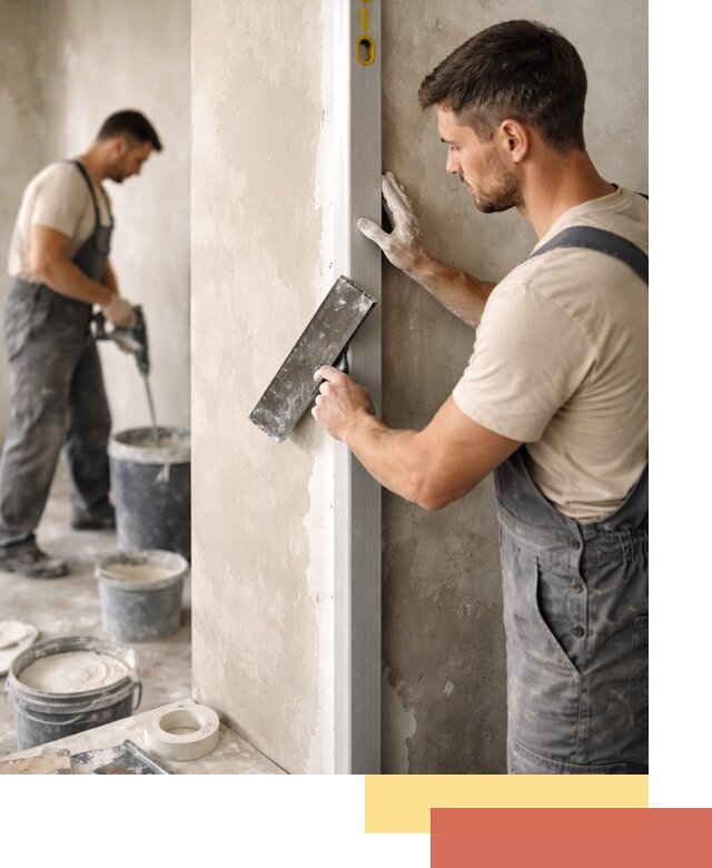 Выведение углов стен в Долгопрудном: монтаж и оштукатуривание