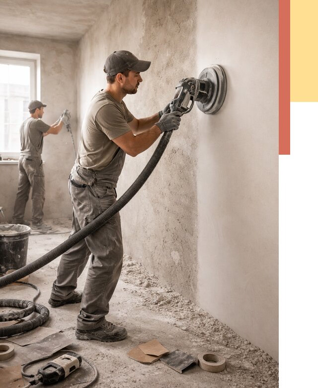 Шлифовка стен в Долгопрудном от 1218 руб/м2 — быстро и недорого | ОТДЕЛОЧНИК-Длг