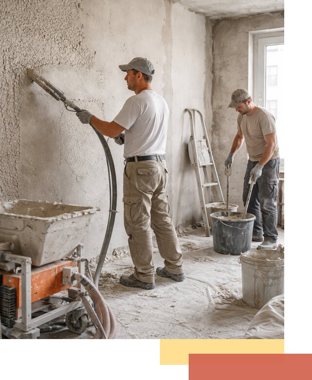 Машинная штукатурка стен в Долгопрудном — быстро и качественно