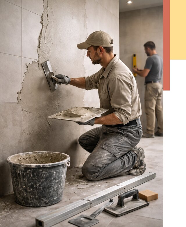 Штукатурка стен в ванной в Долгопрудном от 4566 руб./м² — выравнивание под ключ | ОТДЕЛОЧНИК-Длг