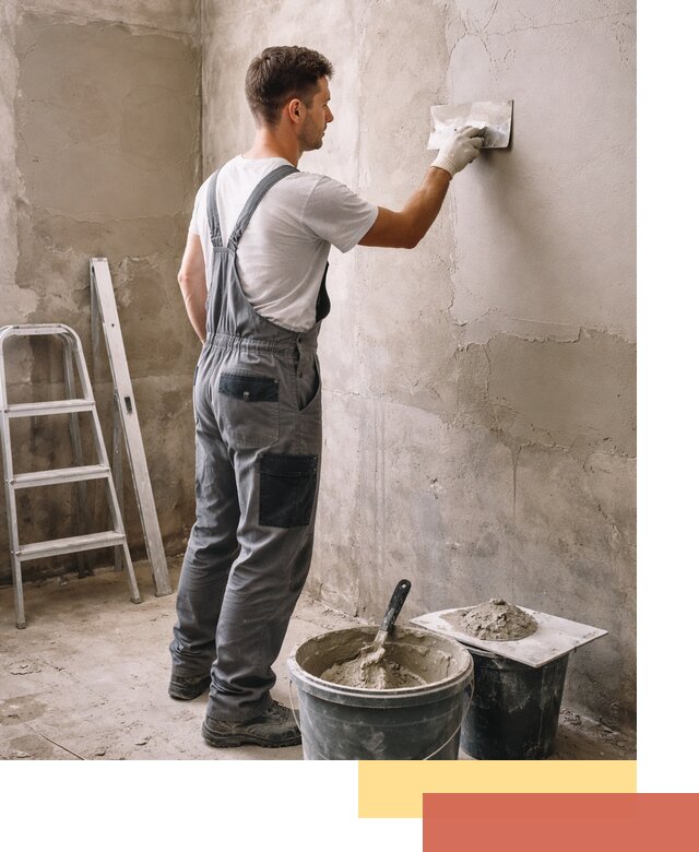 Штукатурка стен в ванной под ключ в Долгопрудном