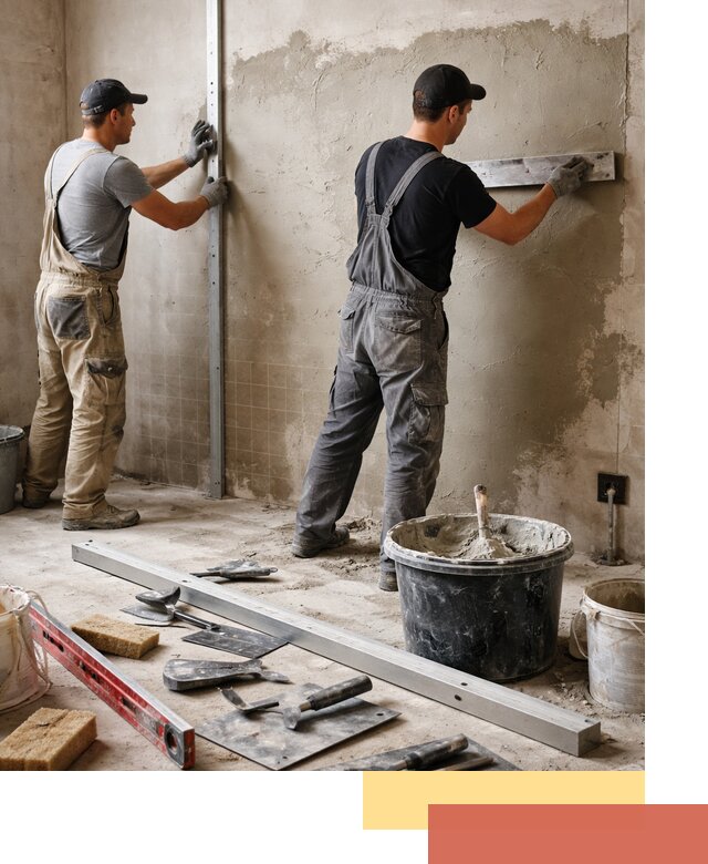 Профессиональная штукатурка стен под плитку в Долгопрудном