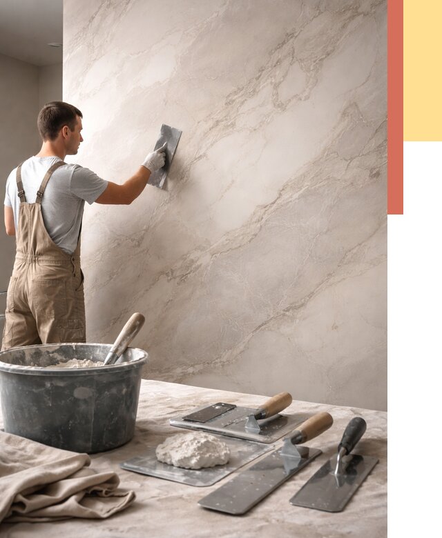 Декоративная штукатурка под мрамор в Долгопрудном от 2841 руб./м² — быстро и недорого | ОТДЕЛОЧНИК-Длг