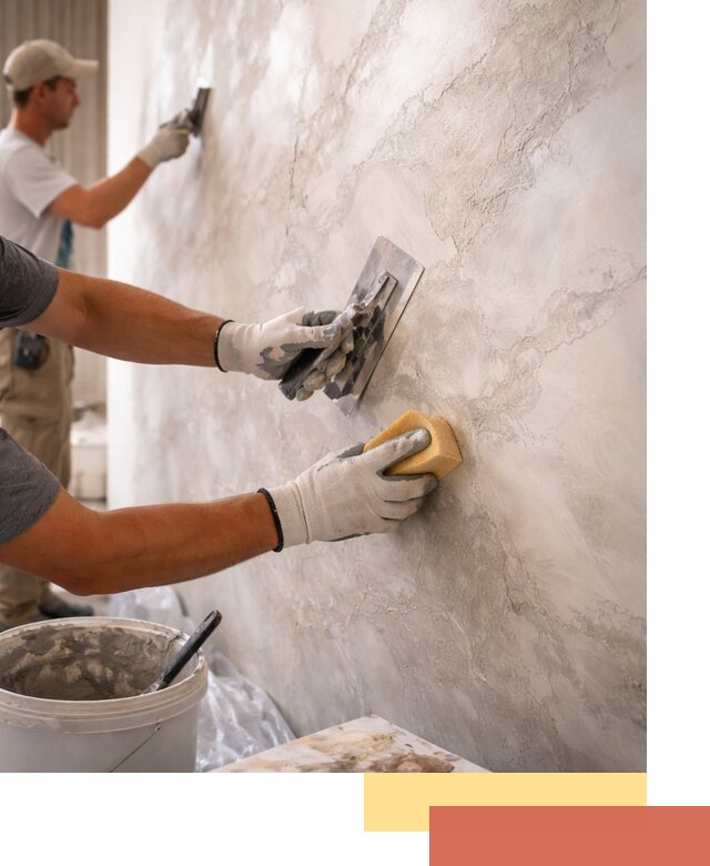 Декоративная штукатурка под мрамор в Долгопрудном для стен и потолков
