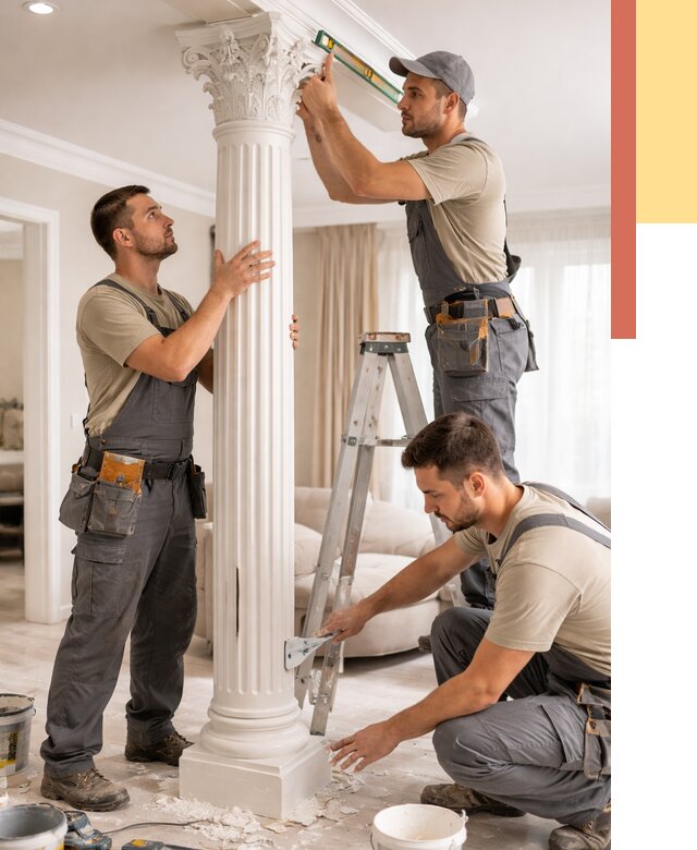 Установка декоративных колонн в Долгопрудном от 12175 руб. под ключ | ОТДЕЛОЧНИК-Длг