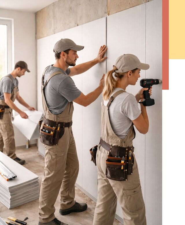 Монтаж ПВХ панелей на стены в Долгопрудном от 457 руб/м2 — быстро и недорого | ОТДЕЛОЧНИК-Длг