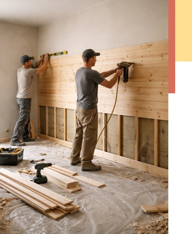 Монтаж деревянной вагонки на стены в Долгопрудном от 7610 руб. | Услуги монтажа вагонки | ОТДЕЛОЧНИК-Длг