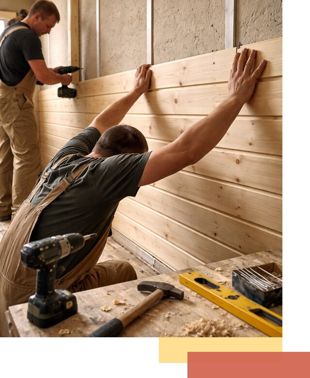 Монтаж деревянной вагонки на стены в Долгопрудном быстро и качественно