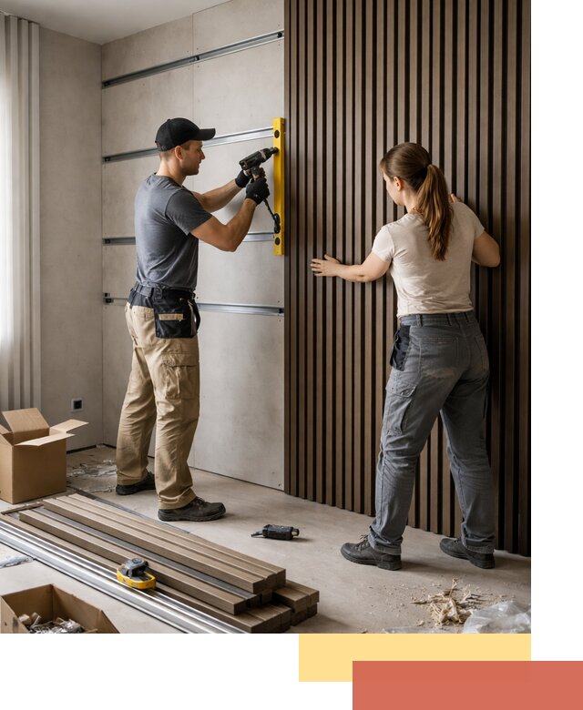 Монтаж реечных панелей на стены в Долгопрудном