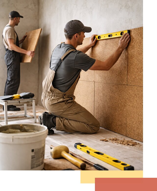 Монтаж пробковых панелей на стены в Долгопрудном быстро и качественно