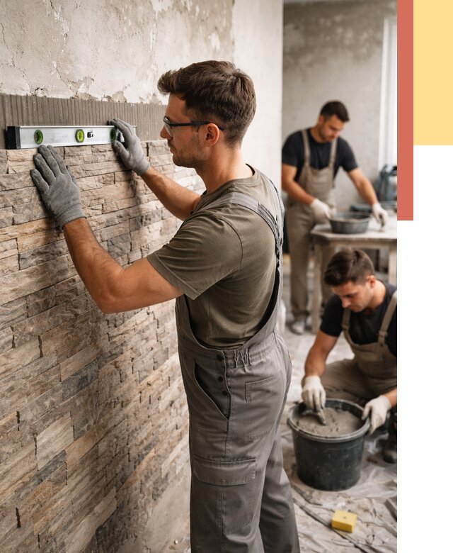 Монтаж искусственного камня в Долгопрудном от 4566 руб. под ключ | ОТДЕЛОЧНИК-Длг