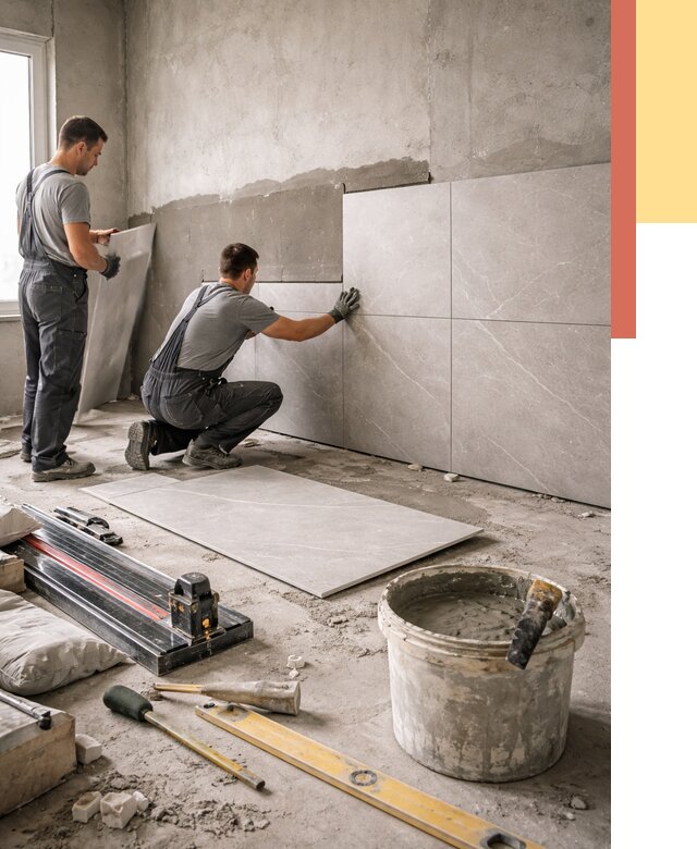 Облицовка стен керамогранитом в Долгопрудном от 4261 руб./м² — услуги под ключ | ОТДЕЛОЧНИК-Длг