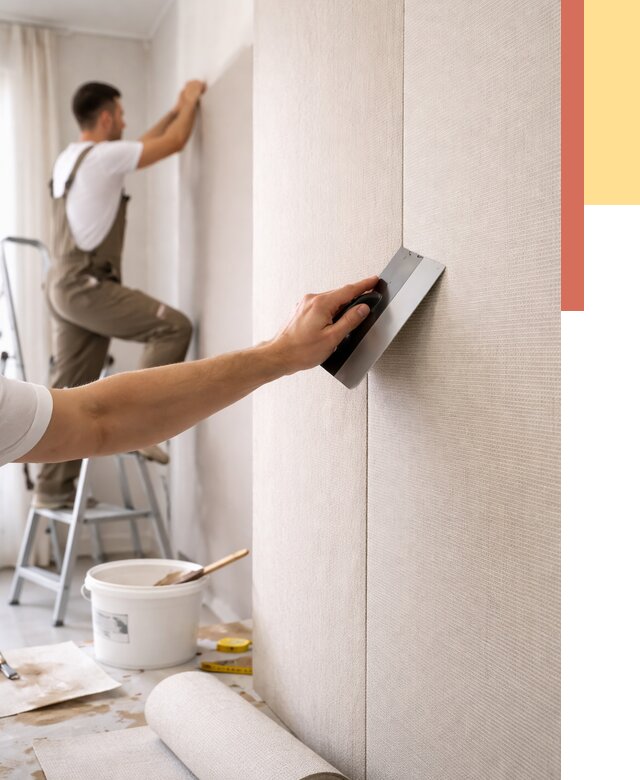 Поклейка текстильных обоев в Долгопрудном от 4566 руб. под ключ | ОТДЕЛОЧНИК-Длг