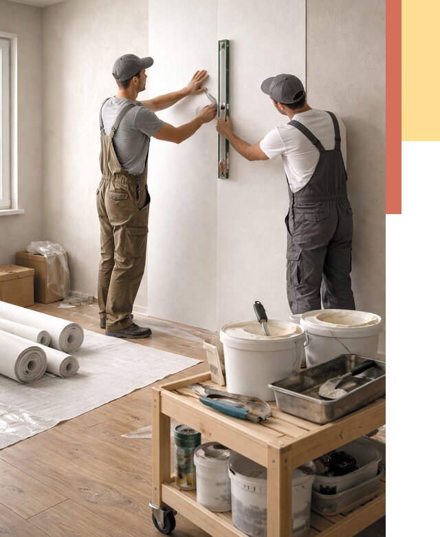 Поклейка стеклообоев в Долгопрудном от 6595 руб. за м2 — быстро и недорого | ОТДЕЛОЧНИК-Длг