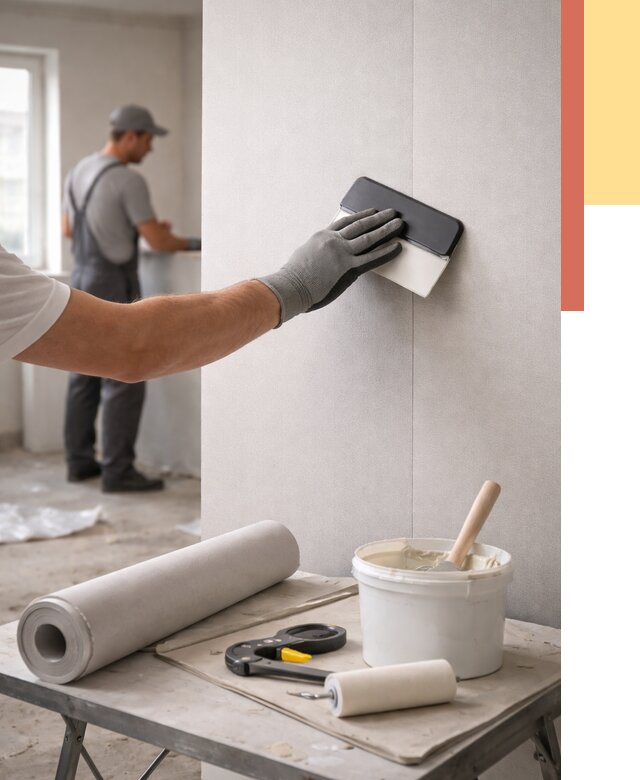 Поклейка обоев под покраску в Долгопрудном от 3551 руб. за м2 | ОТДЕЛОЧНИК-Длг