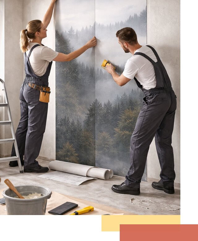 Поклейка фотообоев профессионально в Долгопрудном под ключ