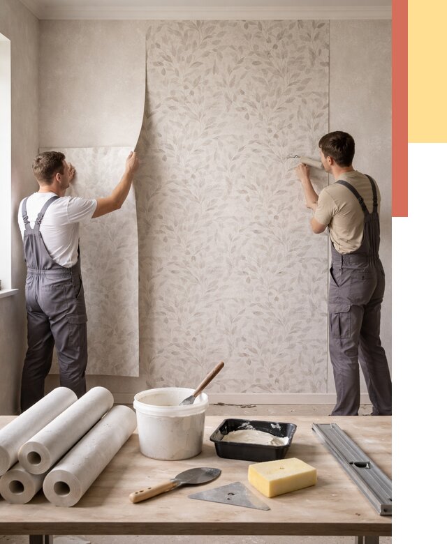 Поклейка обоев с подбором рисунка в Долгопрудном от 3551 руб. | ОТДЕЛОЧНИК-Длг - быстро и недорого