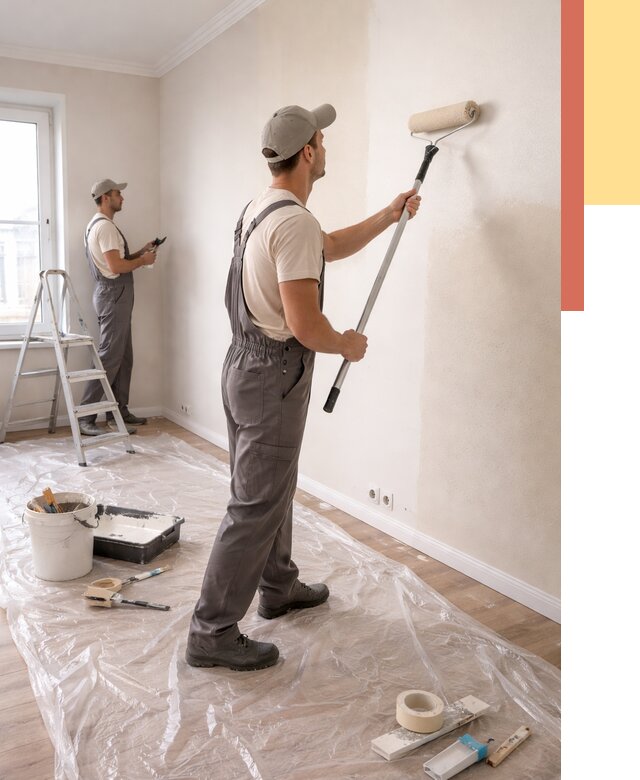 Покраска стен акриловой краской в Долгопрудном от 3551 руб./м² — быстро и недорого | ОТДЕЛОЧНИК-Длг