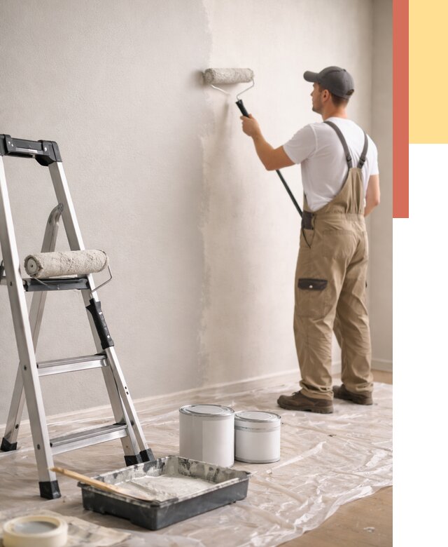 Покраска стен латексной краской в Долгопрудном от 4566 руб. за м2 | ОТДЕЛОЧНИК-Длг