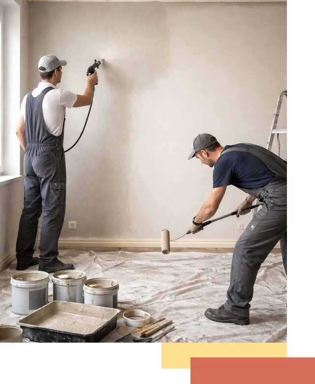 Покраска стен моющейся краской и защита поверхностей в Долгопрудном