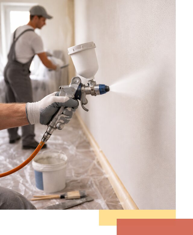 Покраска стен краскопультом в Долгопрудном быстро и качественно