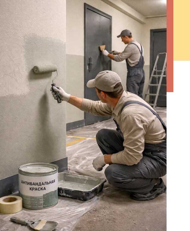 Покраска стен антивандальной краской в Долгопрудном от 4566 руб./м² под ключ | ОТДЕЛОЧНИК-Длг