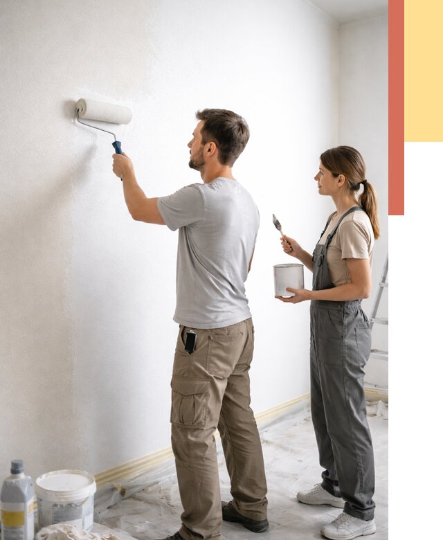 Окраска стен по стеклохолсту в Долгопрудном от 4566 руб/м² под ключ | ОТДЕЛОЧНИК-Длг