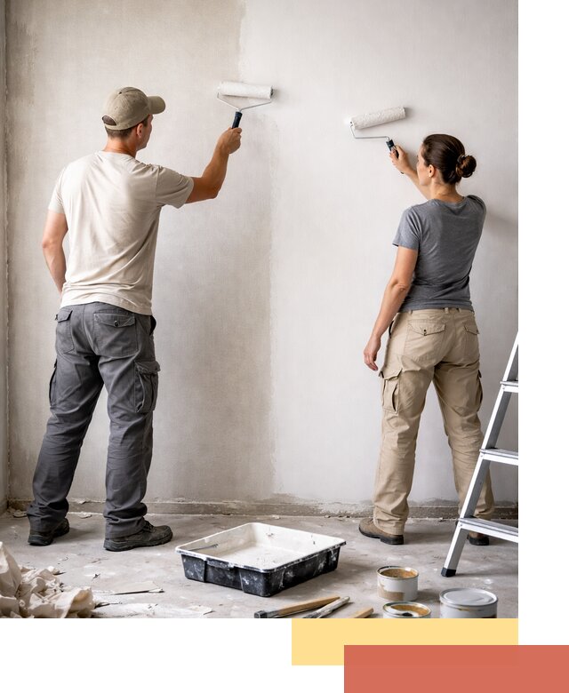 Окраска стен по стеклохолсту в Долгопрудном качественно и долговечно