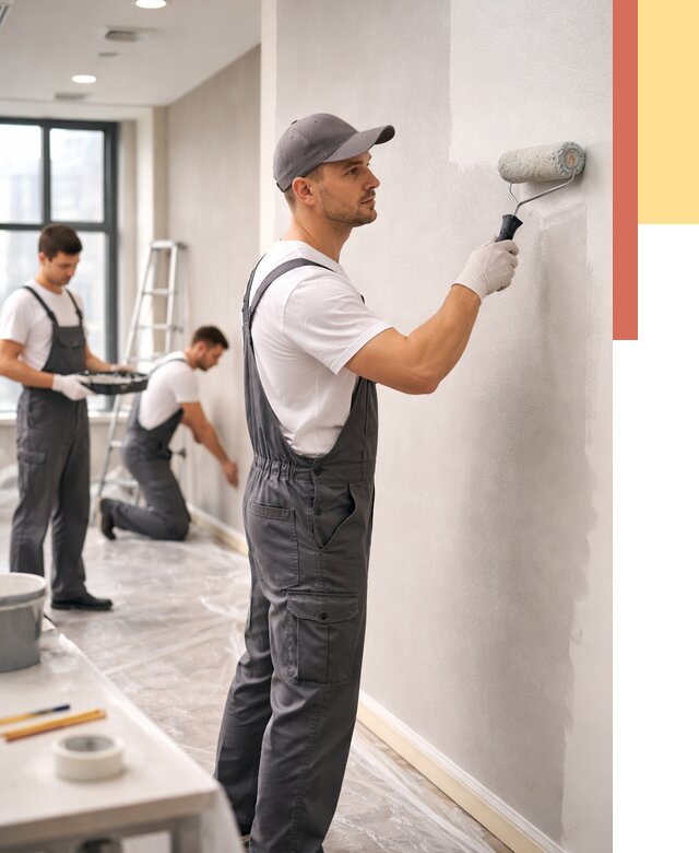 Покраска стен в офисе в Долгопрудном от 8624 руб. — быстро и недорого | ОТДЕЛОЧНИК-Длг