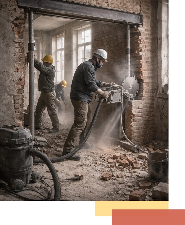 Прорезка проема в стене под дверной или оконный проем в Долгопрудном