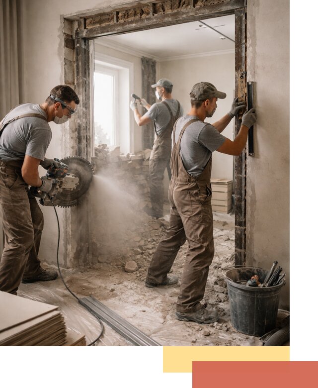 Расширение дверного проема под установку новой двери в Долгопрудном