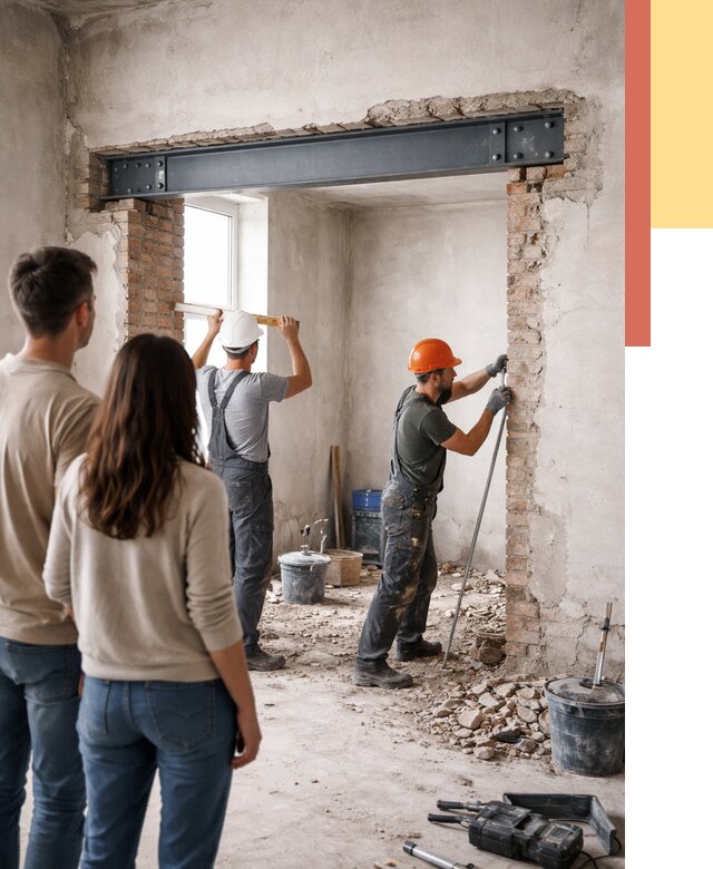 Усиление проема в стене в Долгопрудном от 9639 руб. — усиление дверного проема металлоконструкцией | ОТДЕЛОЧНИК-Длг