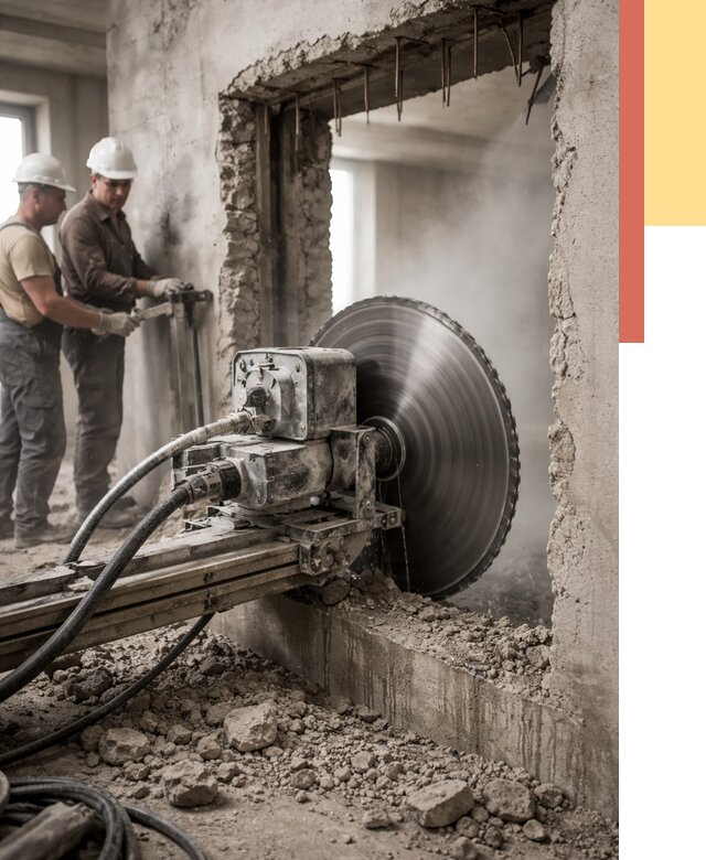 Алмазная резка проемов в Долгопрудном от 4566 руб. быстро и недорого | ОТДЕЛОЧНИК-Длг