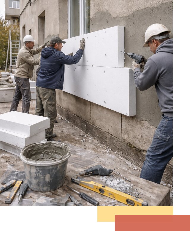 Утепление наружных стен пенопластом в Долгопрудном