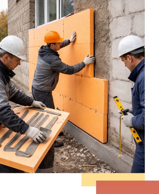Утепление фасада пеноплексом под ключ в Долгопрудном