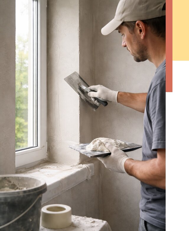 Штукатурка откосов в Долгопрудном от 4566 руб/м² — услуги и выравнивание под ключ | ОТДЕЛОЧНИК-Длг