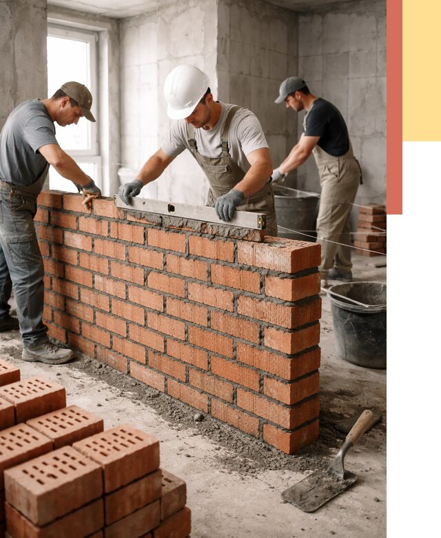 Кладка перегородок из кирпича в Долгопрудном от 3551 руб. за м² | ОТДЕЛОЧНИК-Длг