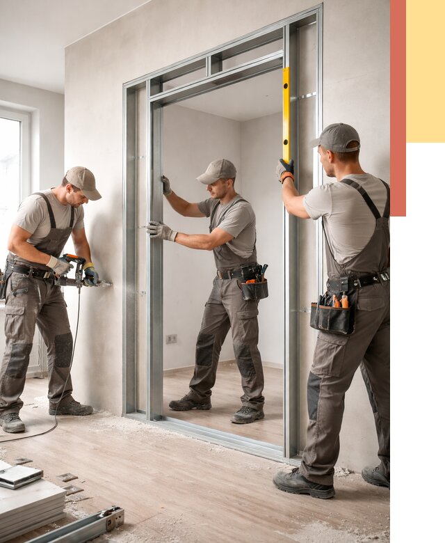 Устройство дверного проема в перегородке в Долгопрудном от 4566 руб. под ключ | ОТДЕЛОЧНИК-Длг