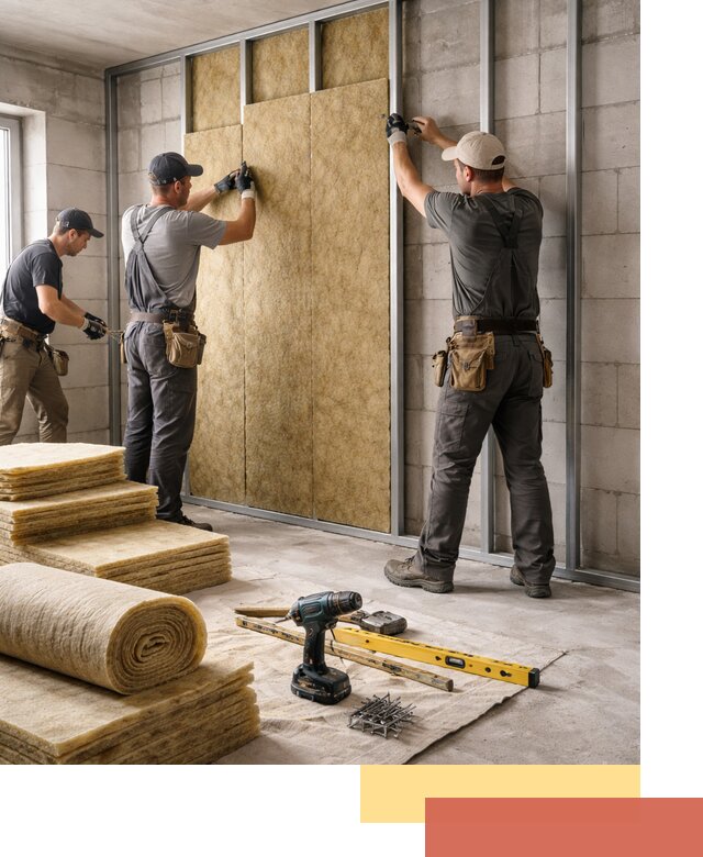 Шумоизоляция перегородок из блоков в Долгопрудном — монтаж и защита шумоизоляцией