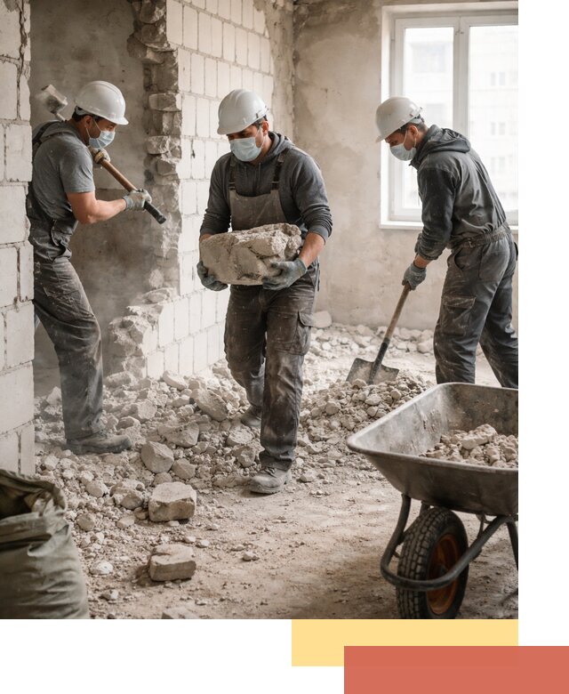 Демонтаж блочных перегородок в Долгопрудном быстро и аккуратно