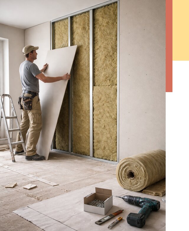 Перегородка из гипсокартона с шумоизоляцией в Долгопрудном от 3166 руб. | ОТДЕЛОЧНИК-Длг